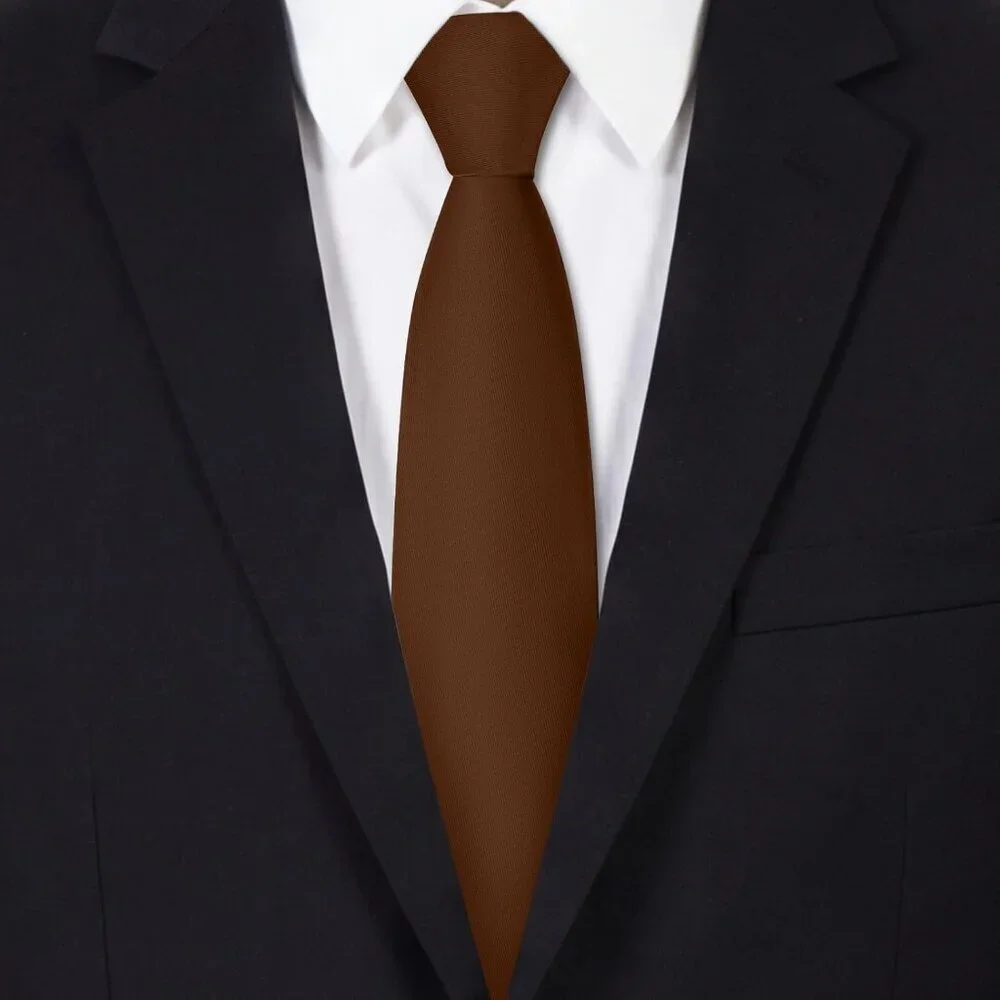 Men's Coffee Solid Pure Color Formal 3.15